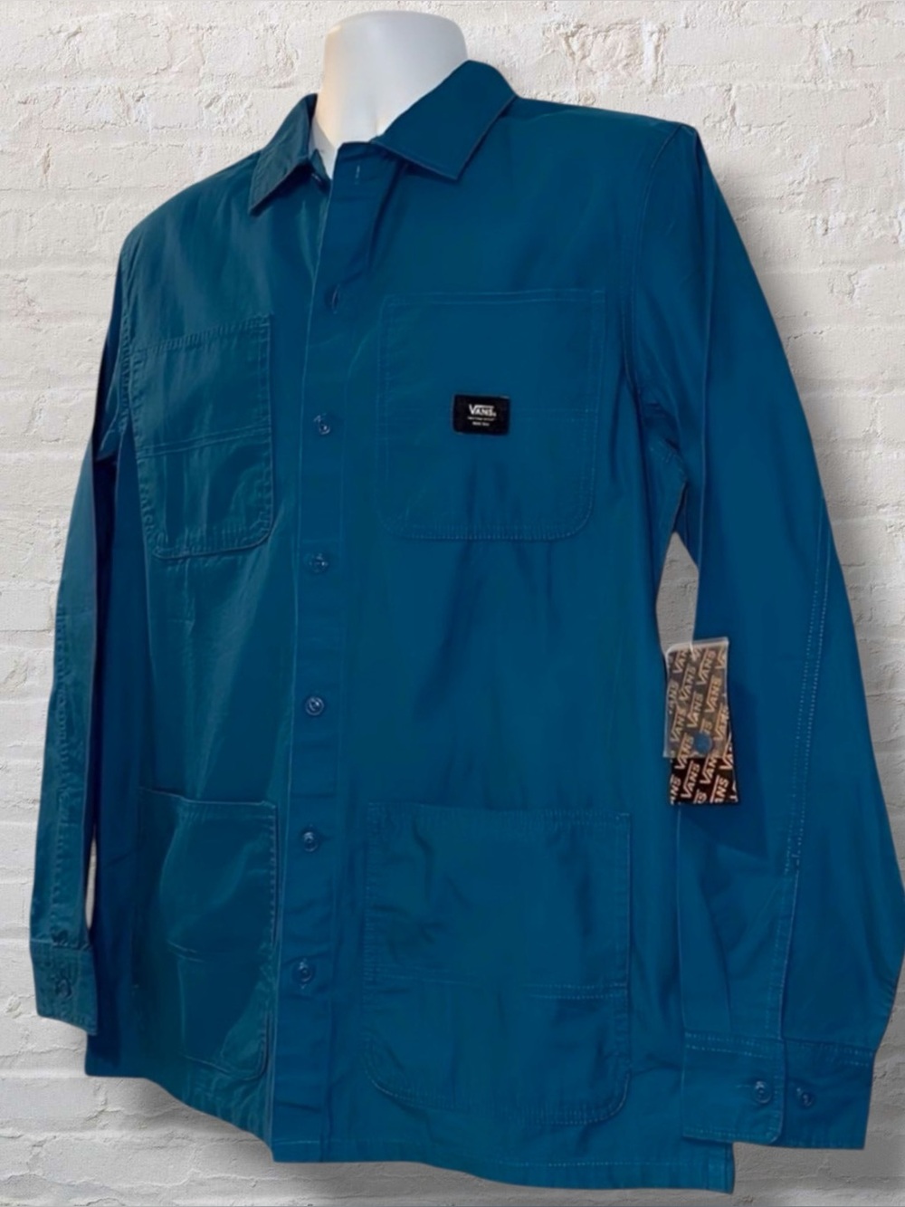 Vans Off The Wall Utility Shacket Men’s Medium Teal Blue NWT – Streetwear Layer